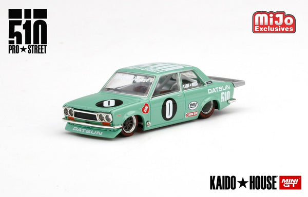 Mini GT x Kaido House 1:64 Datsun 510 Pro Street "KDO510" (Green) MiJo Exclusive