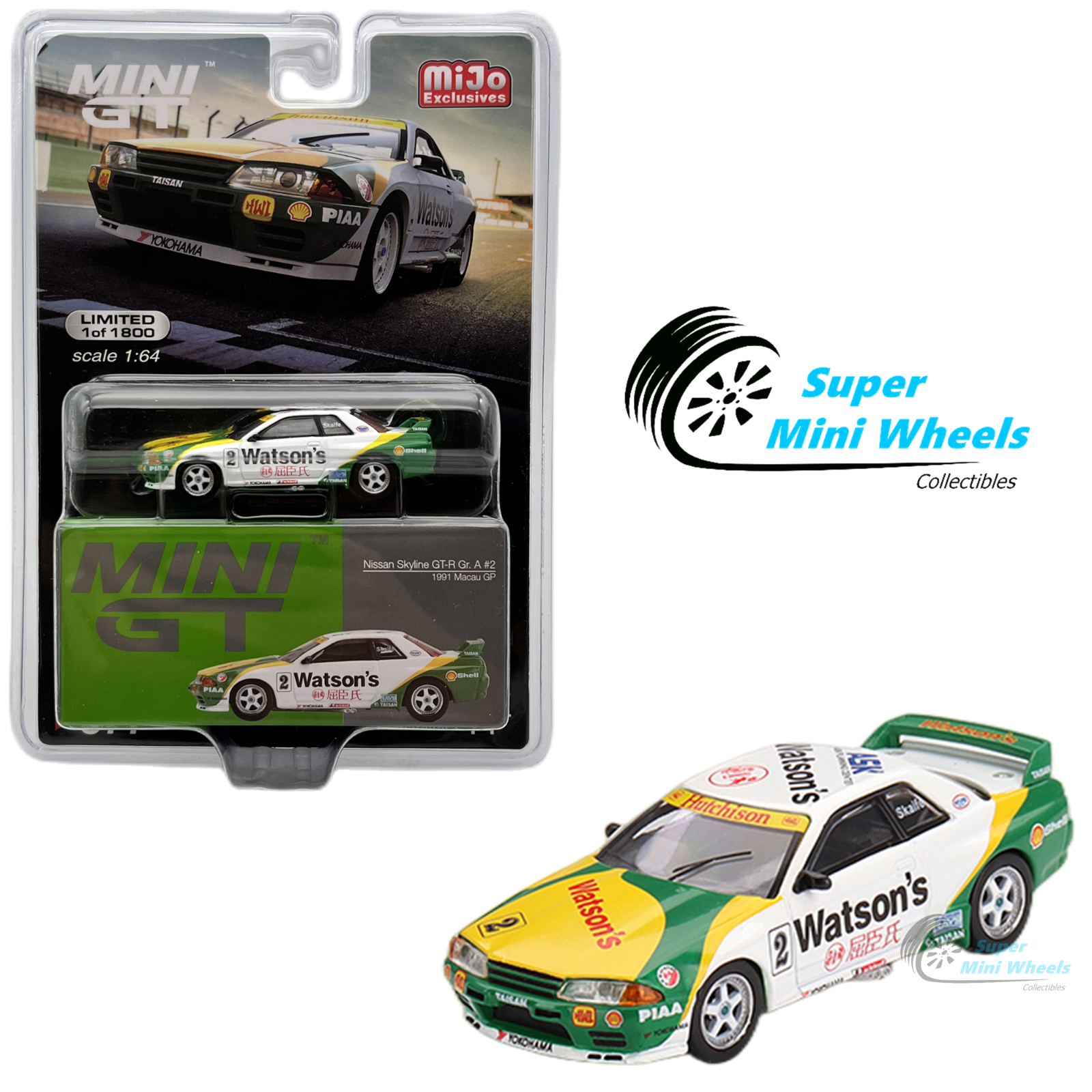 Mini GT 1:64 Nissan Skyline GT-R (R32) Gr. A #2 1991 Macau GP #377 ...