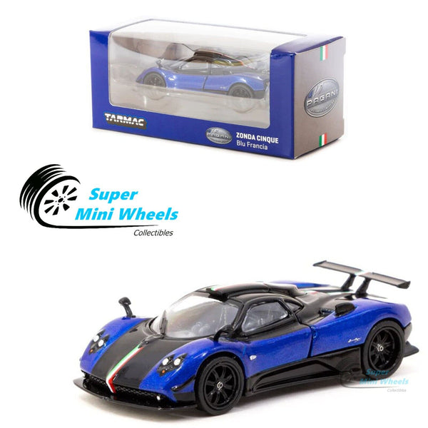 Tarmac Works 1:64 Pagani Zonda Cinque Blue Francia