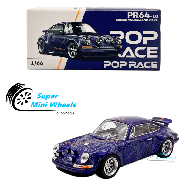 Pop Race 1:64 Singer Mulholland Drive Porsche 911 (Blue) PR64-10