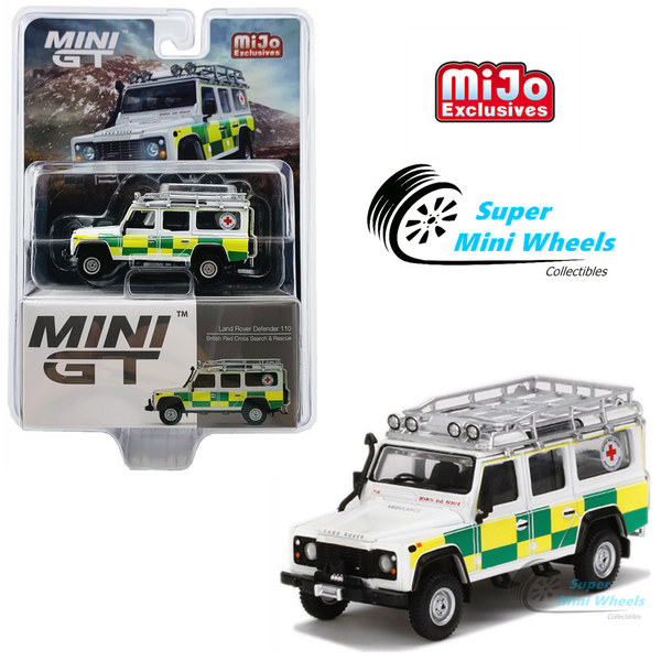 Mini GT 1:64 Land Rover Defender 110 British Red Cross Search & Rescue #159 Mijo