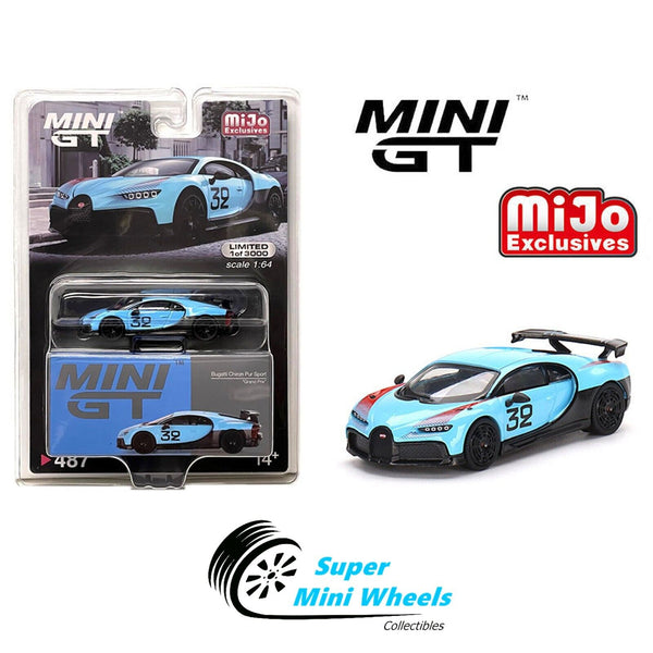 Mini GT 1:64 Bugatti Chiron Pur Sport #32 (Blue) #487