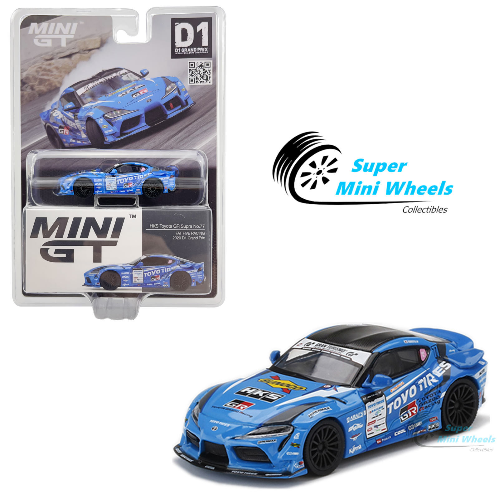Mini GT 1:64 HKS Toyota GR Supra No.77 FAT FIVE RACING 2020 D1 Grand P ...