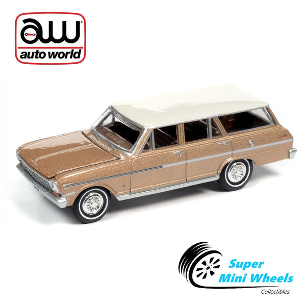 Auto World 1:64 - 1963 Chevy II Nova 400 Wagon (Saddle Tan Poly)   [In-Stock]