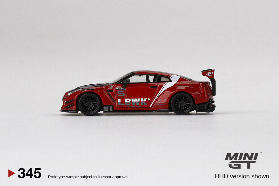 Mini GT 1:64 LB WORKS Nissan GT-R R35 Type 2 Rear Wing Ver 3 Red LBWK ...