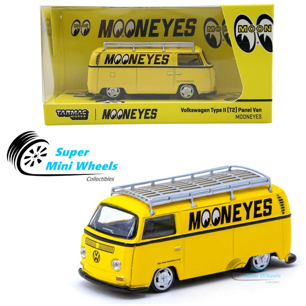 Schuco x Tarmac Works 1:64 Volkswagen Type II (T2) Panel Van Mooneyes