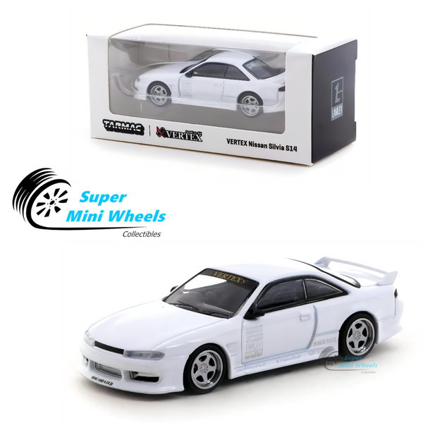 Tarmac Works 1:64 VERTEX Nissan Silvia S14 White - Lamley Special Edition