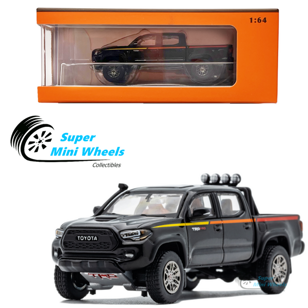 GCD 1:64 Toyota Tacoma TRD PRO Black w/Accessories - Diecas Model