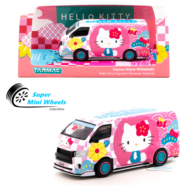 Tarmac Works 1:64 Toyota Hiace Widebody Hello Kitty Capsule Summer Festival