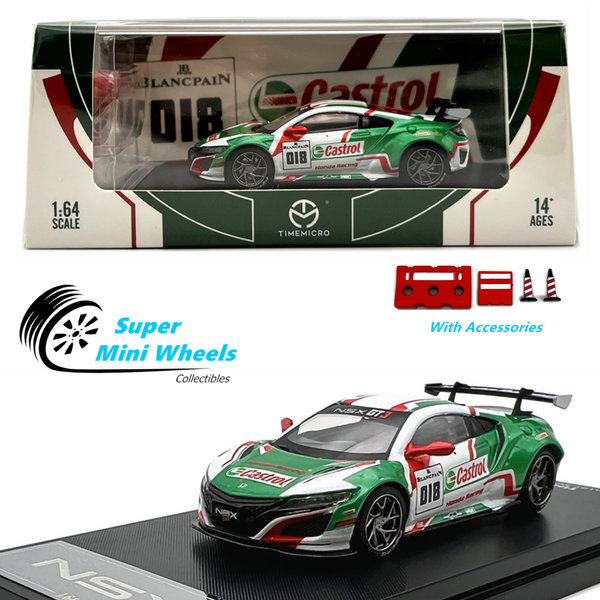 Time Micro 1:64 2020 Acura NSX GT3 Castrol #018 with Accessories - Diecast Model