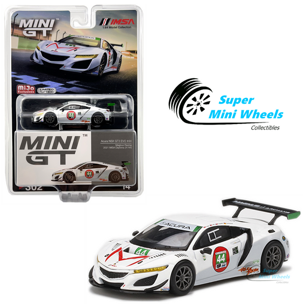 Mini GT 1:64 Acura NSX GT3 EVO #44 2021 IMSA Daytona 24 Hrs (White) #302