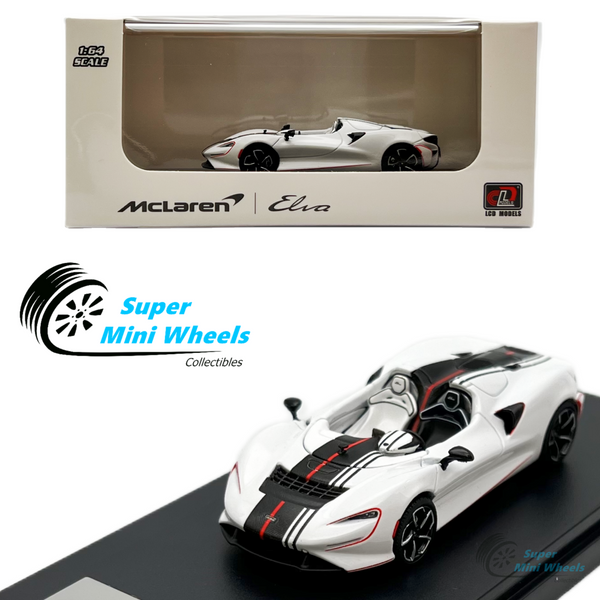 LCD Models 1:64 - Mclaren Elva (White/Black) Diecast Model