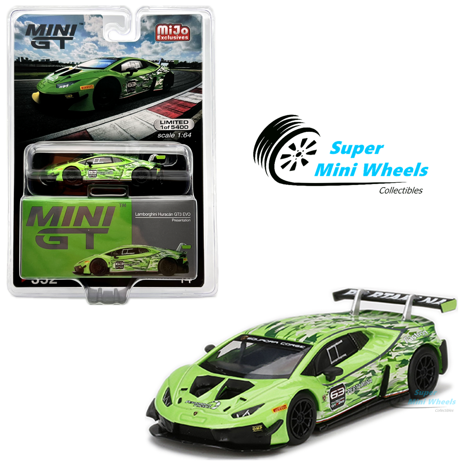 Mini GT 1:64 Lamborghini Huracan GT3 EVO Presentation #352 – Super