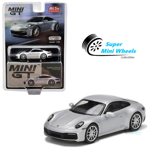 Mini GT 1:64 Porsche 911 (992) Carrera 4S GT Silver Metallic #303