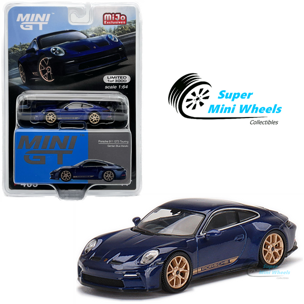 Mini GT 1:64 Porsche 911 (992) GT3 Touring Gentian Blue Metallic #405