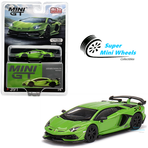 Mini GT 1:64 Lamborghini Aventador SVJ Verde Mantis #391