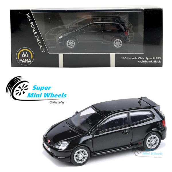 PARA64 1:64 Honda 2001 Civic Type R EP3 -  Nighthawk Black