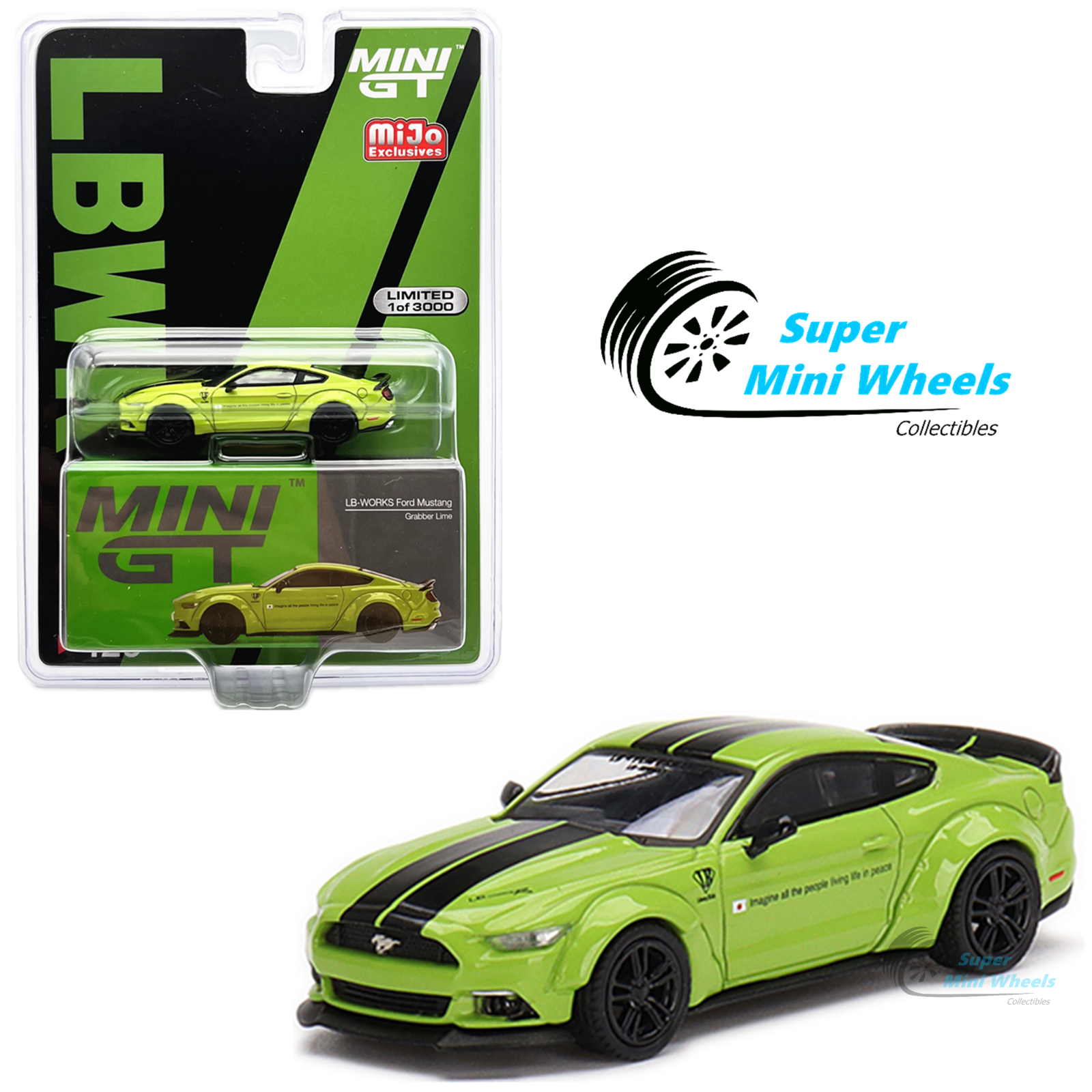 Mini GT 1:64 LB-WORKS Ford Mustang Grabber Lime LBWK #426 – Super Mini ...