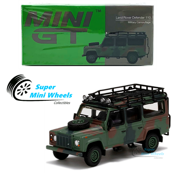 Mini GT 1:64 Land Rover Defender 110 Military Camouflage #237 HK Exclusives