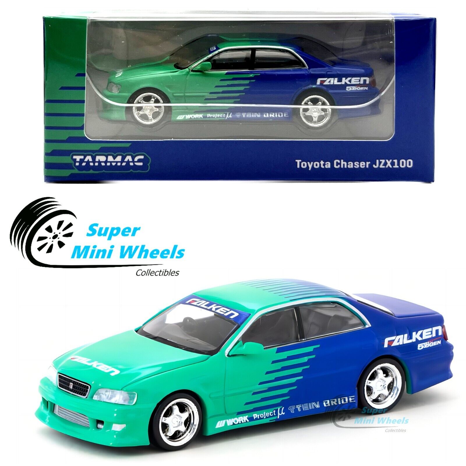 Tarmac Works 1:64 Toyota Chaser JZX100 FALKEN T64G-007-FA – Super Mini ...