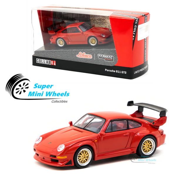 Schuco x Tarmac Works 1/64 Porsche 911 GT2 Red