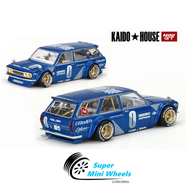 Mini GT x Kaido House 1:64 Datsun KAIDO 510 Wagon Blue KHMG011