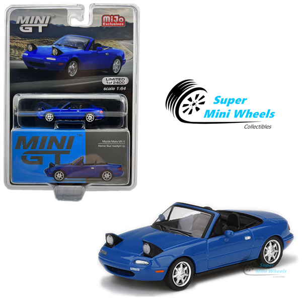 Mini GT 1:64 Mazda Miata MX-5 (NA) Mariner Blue Headlight Up LHD #331