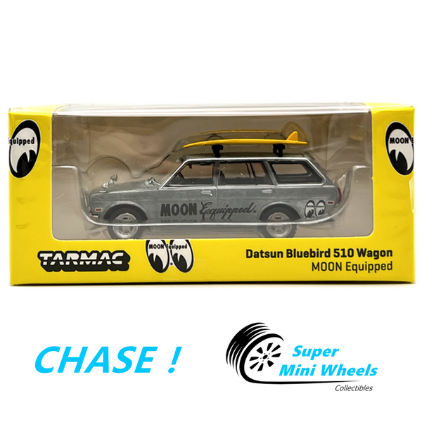 CHASE ! Tarmac Works 1:64 Datsun Bluebird 510 Wagon MOON Equipped (Yellow)