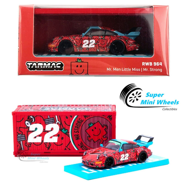 Tarmac Works 1:64 Porsche RWB 964 Mr. Men Little Miss Mr. Strong with Container