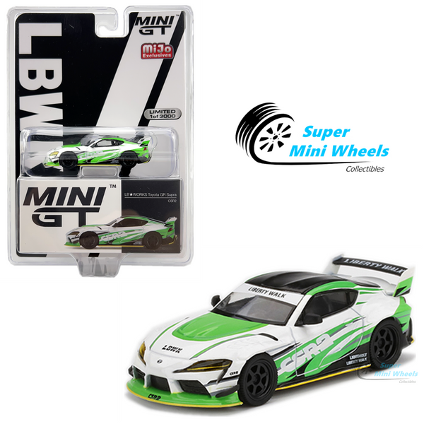 Mini GT 1:64 LB WORKS Toyota GR Supra CSR2 (White/Green) #308