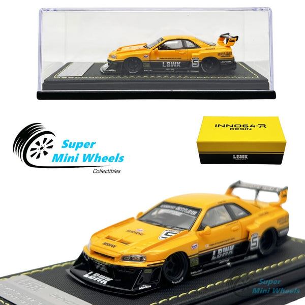 INNO64-R 1:64 Nissan Skyline LBWK ER34 Super Silhouette (Yellow)