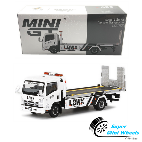 Mini GT 1:64 Isuzu N-Series Vehicle Transporter LBWK White #356