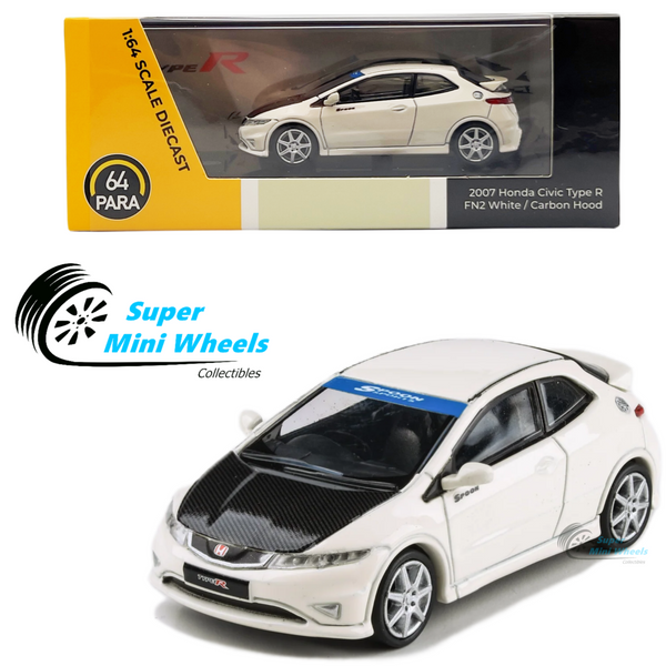 PARA64 1:64 Honda 2007 Civic Type R FN2 Euro - White & Carbon Hood