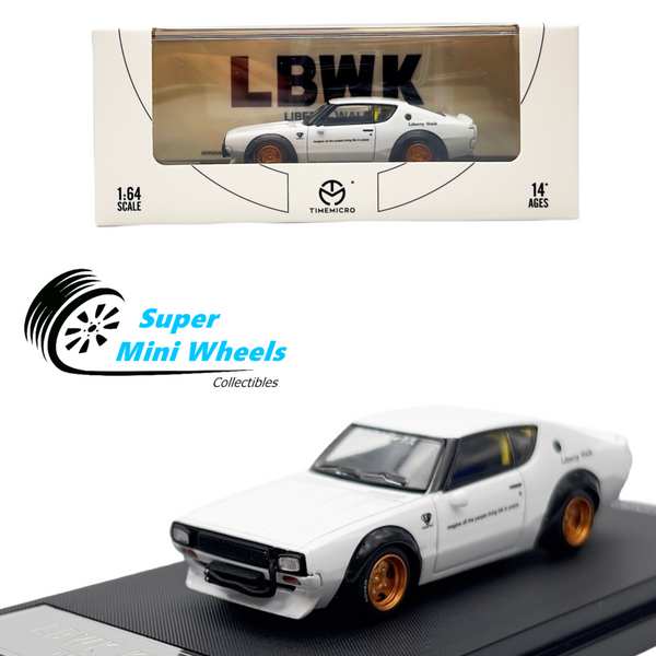 Time Micro 1:64 LBWK Nissan KPGC110 White - Diecast Model