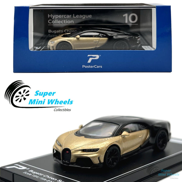 PosterCars 1:64 Bugatti Chiron Supersport (Gold) Hypercar League Collection #10