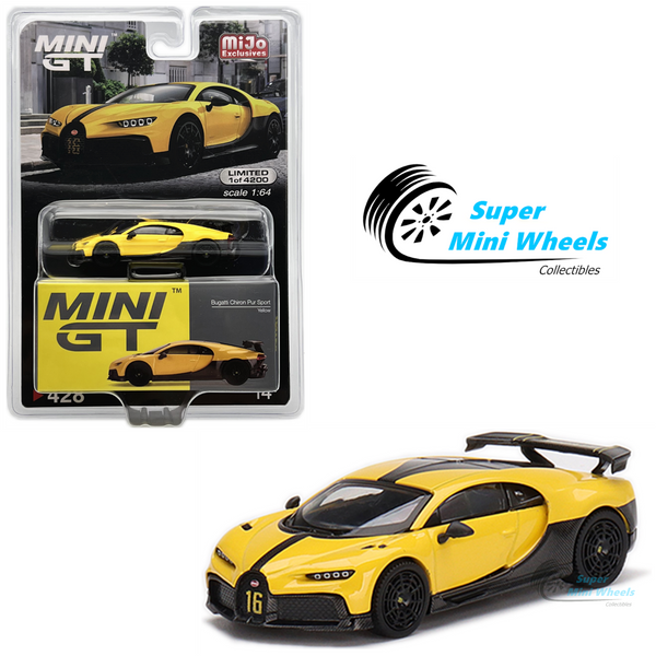 Mini GT 1:64 Bugatti Chiron Pur Sport #16 Yellow #428