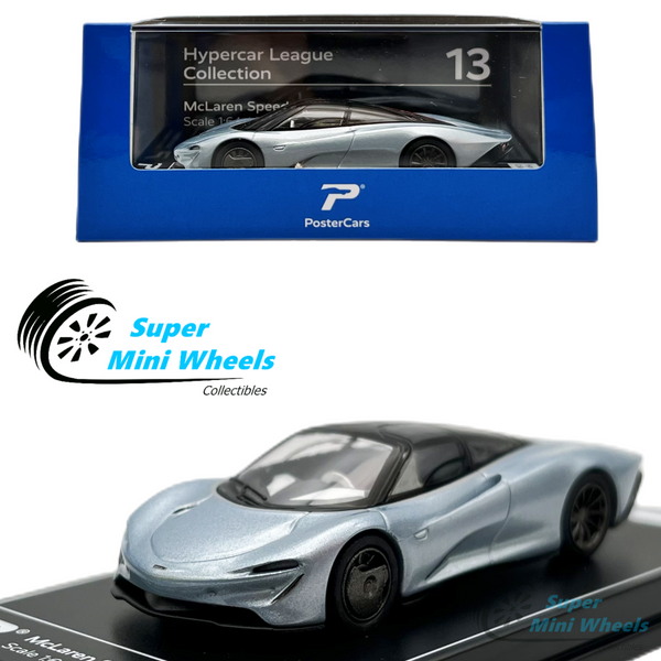 PosterCars 1:64 McLaren Speedtail Silver - Hypercar League Collection #13