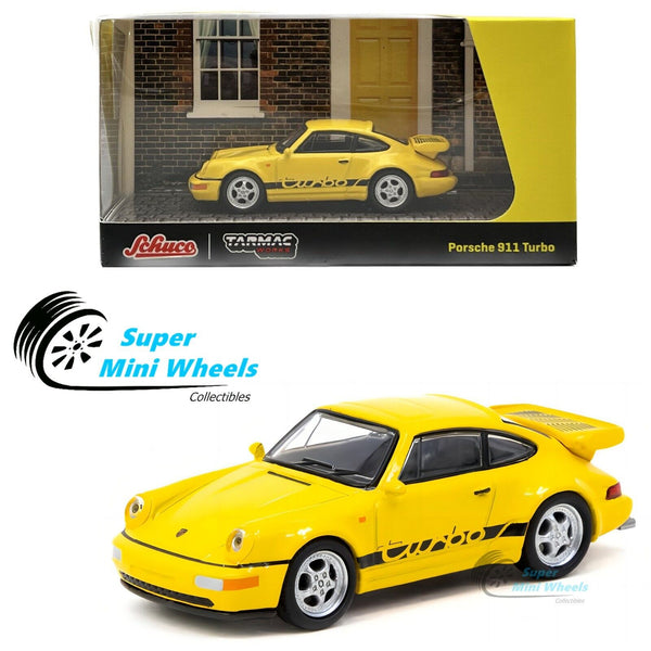 Schuco x Tarmac Works 1/64 Porsche 911 Turbo Yellow