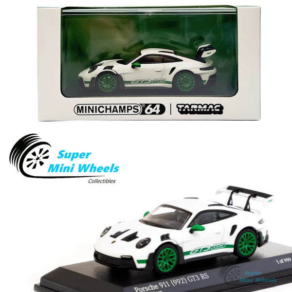 Minichamps x Tarmac Works 1:64 Porsche 911 (992) GT3 RS White / Green