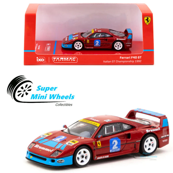 Tarmac Works x iXO 1:64 Ferrari F40 GT Italian GT Championship 1992 #2 (Red)