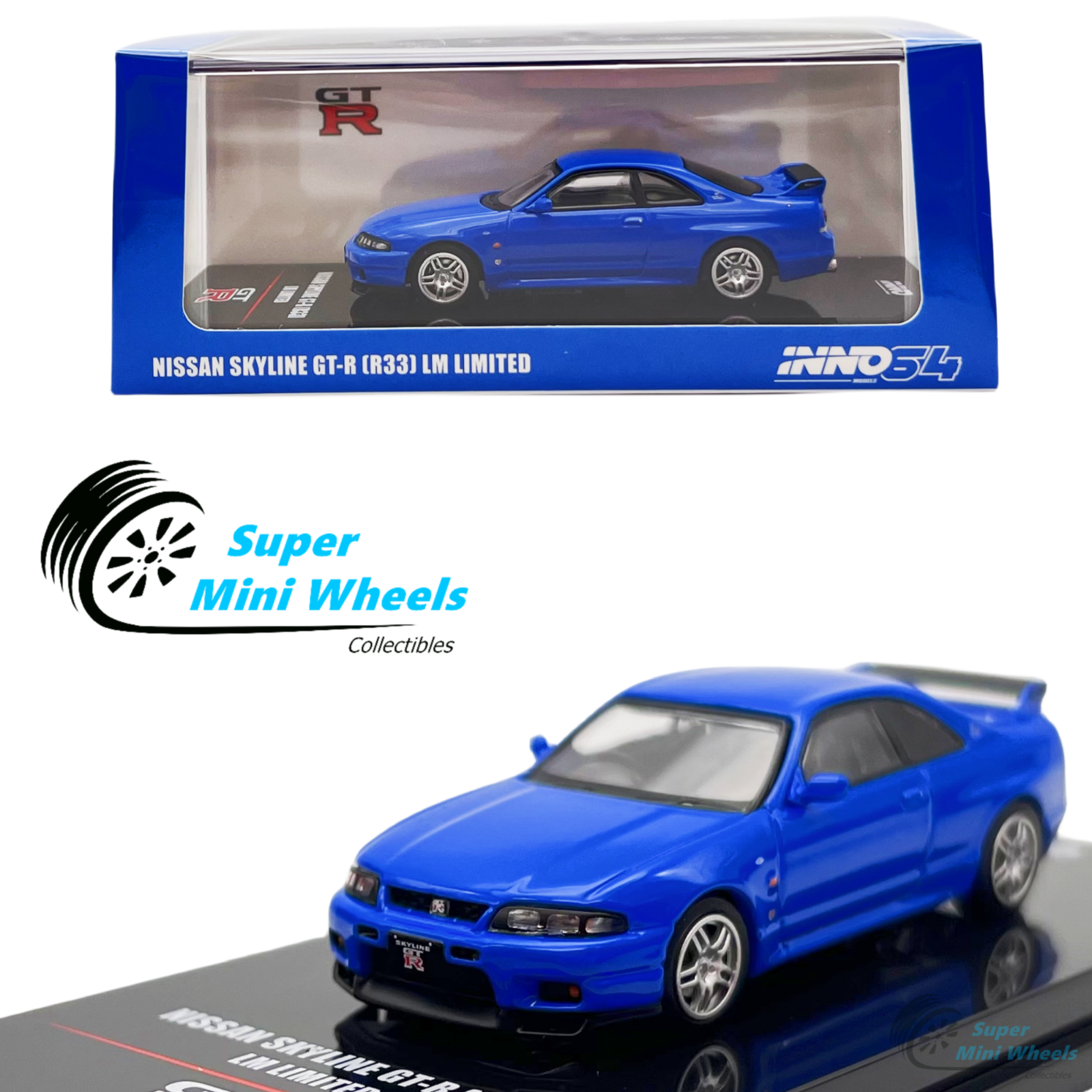 INNO64 1:64 Nissan Skyline GT-R R33 LM Limited (Blue) – Super Mini Wheels