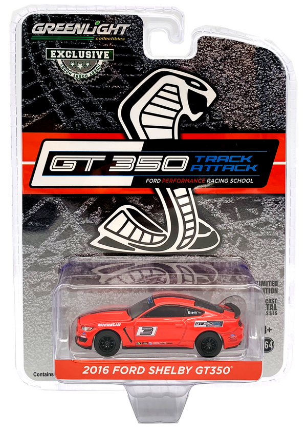 Greenlight 2016 Ford Mustang Shelby GT350 (Red) Ford Performance Racing School #3 - 1:64